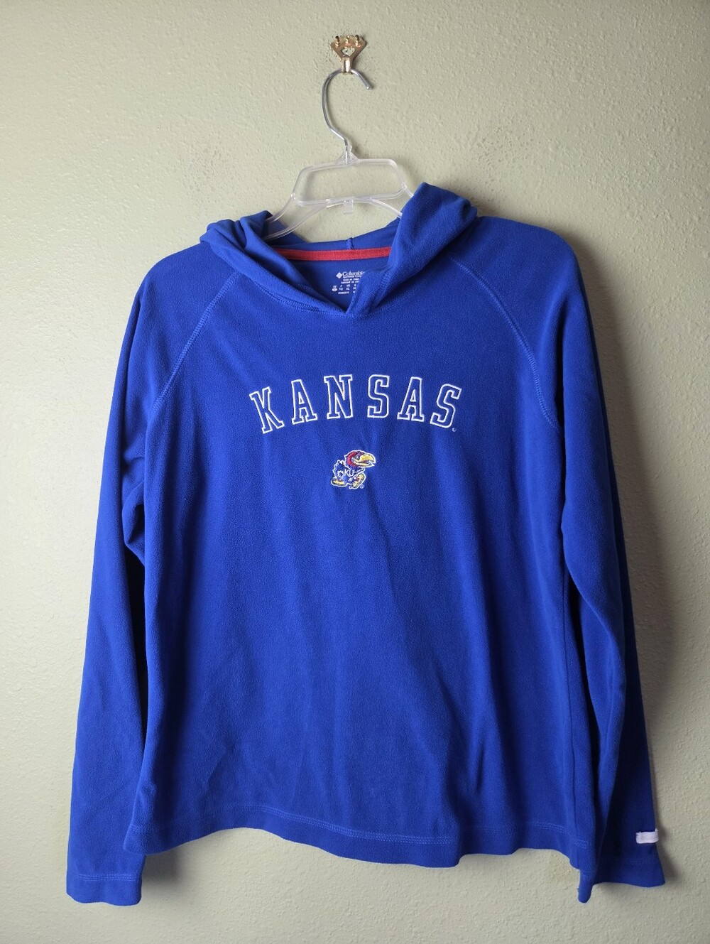 Columbia Kansas Jayhawks Boys Fleece Hooded Pullover Size XL